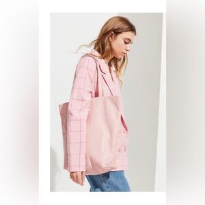 Baggu leather tote light bubble gum pink